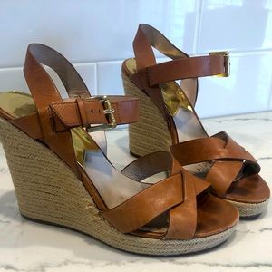 Michael Kors Cognac wedge sandals